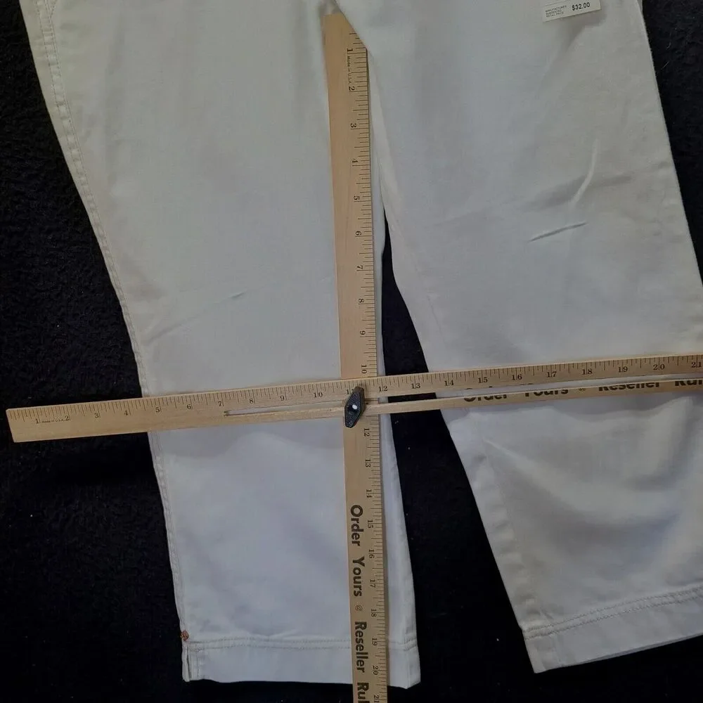 DNA Womens Jeans White Size Small 100% Cotton Belted Zip Button Closure Pockets
